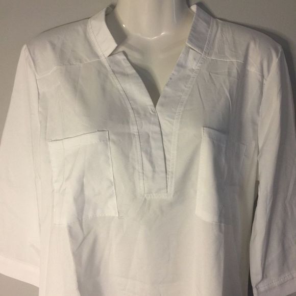 White Quarter Sleeve Blouse - Picture 5 of 7